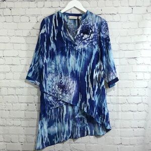 Chicos blue tunic assymetrical
